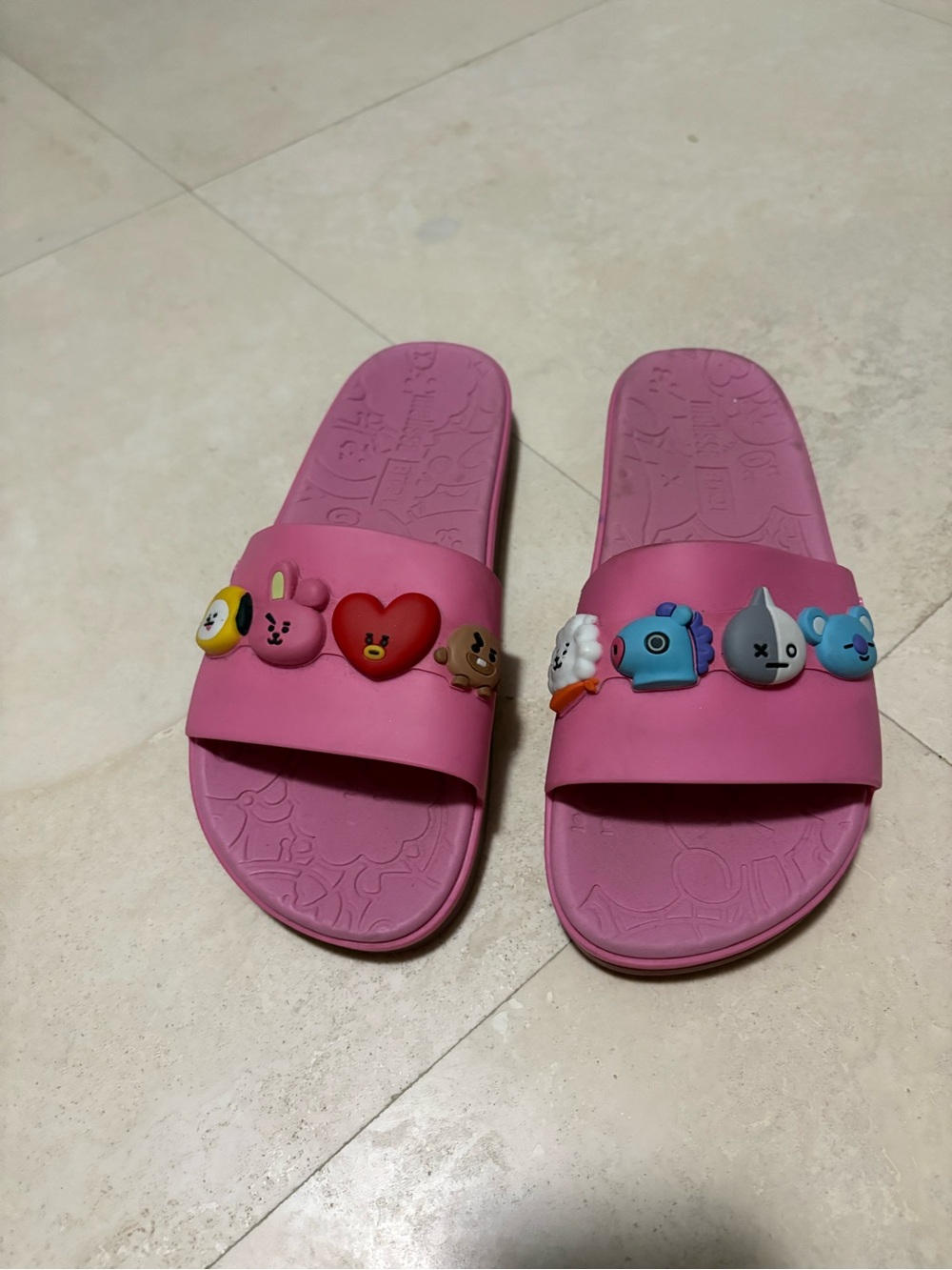 Melissa Pink Slide Sandals with Character Charms